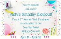 Patty's Birthday Blowout Fundraiser - only 2 more days!  Let's reach our goal of $5k! Happy Birthday Blowout Rev Patty!!!
